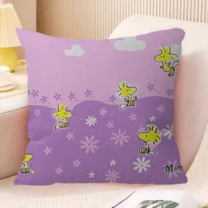 Cartoon S-Snoopy Maple Design Cushion Cover Happy Autumn Harvest Decor Holiday Decorati Pillow Cover
