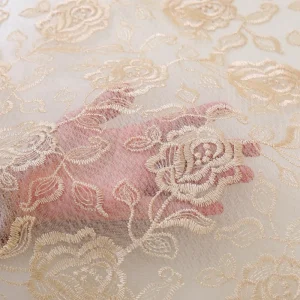 Table Cloth Beige Round Table Cover Embroidered Tablecloth Romantic Lace Europe Hollow Transparent Rose Flower Glass Yarn Cover