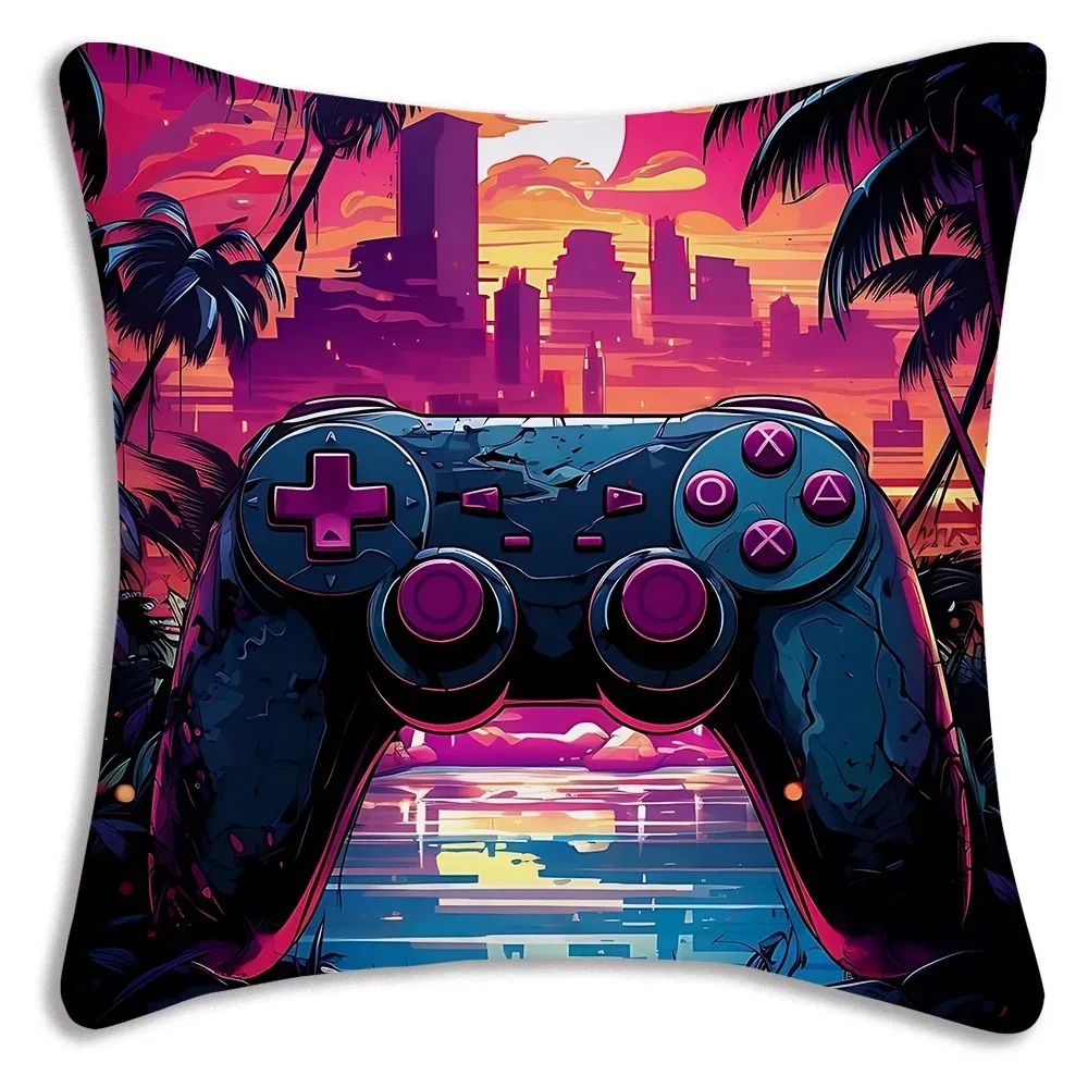 Cool game handle printed pillowcase, bedroom room decoration, game hall sofa chair cushion cover, decoration - الصورة 13