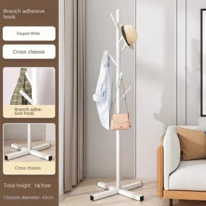 Clothes and Hats Rack Floor To Floor Bedroom Coat Hook Bedroom Vertical Tree Branch Shape Holder Hat Scarf Handbag Storage Hange