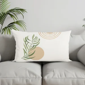 Home Decor Bohemian Leaf and Circle Pillow Suitable For Sofa Bedroom Car Pillow Cover Cushion Rectangular Back Cushion