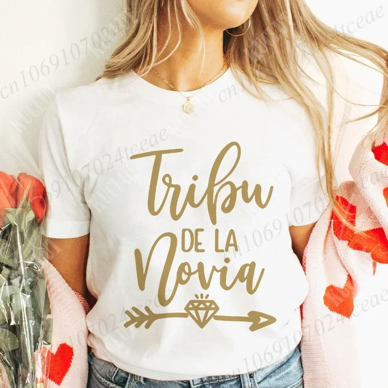 Spanish Team Bride Tribe T-shirt Girls Single Farewell Bachelorette Party Shirt Bridal Shower Wedding Party Tops Women Clothing - الصورة 9