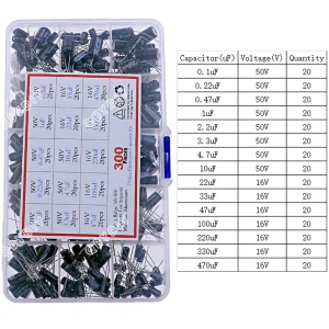 Electrolytic Capacitors Assortment Kit 16V 25V 35V 50V 1uf 2.2uF 3.3uF 4.7uF 10uF 22uF 33uF 47uF 100uF 220uF 330uF 470uF 1000uF