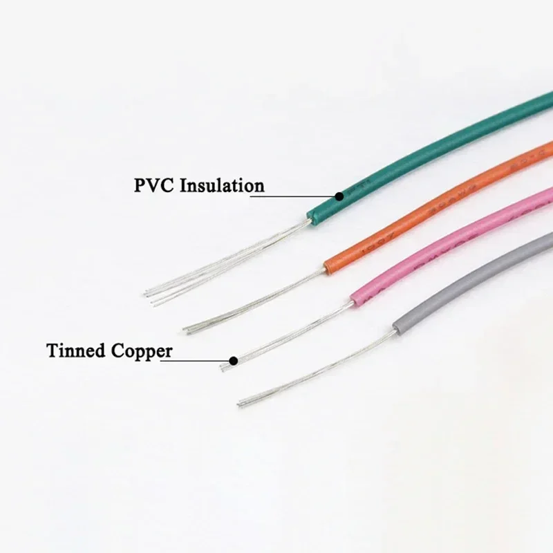 (5 Colors Mix Kit)UL1007 Wire PVC Insulation Tinned Copper Cable Stranded Electrical Line 30/28/26/24/22/20/18/16 AWG PCB Wire - الصورة 3