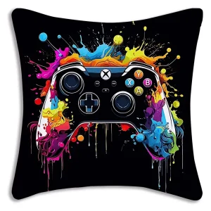 Cool game handle printed pillowcase, bedroom room decoration, game hall sofa chair cushion cover, decoration