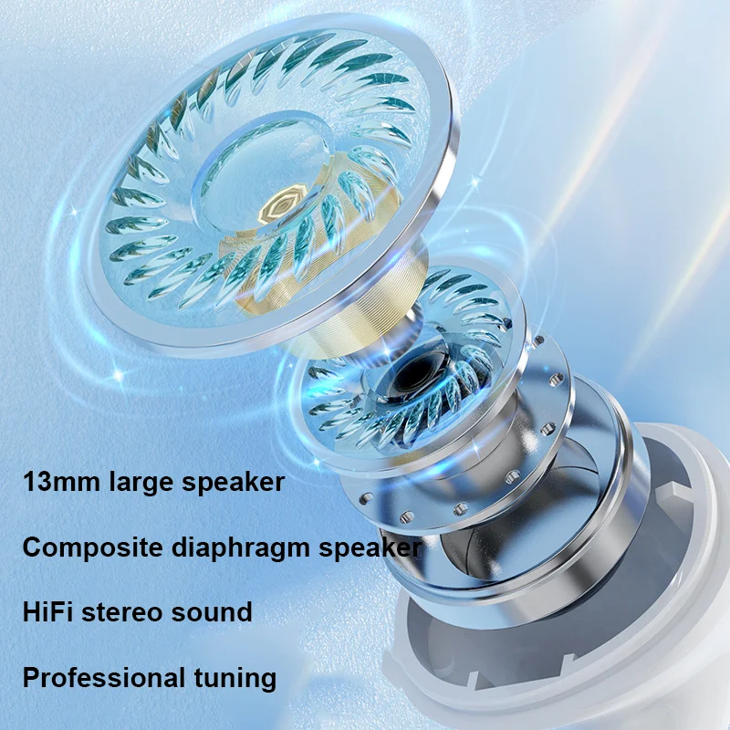Bluetooth Earphone Wireless Headphone ENC-Calling Noise Cancelling Headset HiFi Stereo Headset Pro4s Earbuds For Xiaomi Air-pods - الصورة 6