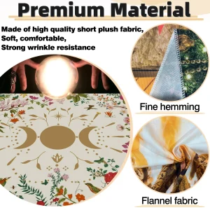 1pc Tarot card tablecloth, mysterious wizard astrology decoration butterfly flower table mat, card game decoration tablecloth