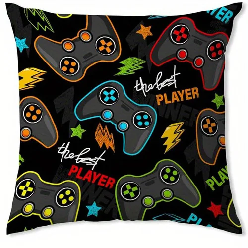 Home Decor Colorful Game Controllers Fun Gaming Throw Pillow Pattern Cushion Cover Suitable for Sofa Bedroom Car Pillow Cover - الصورة 9
