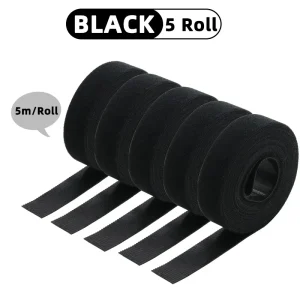 5m/roll Cable Ties Reusable Loop Bundle Self Adhesive Fastener Clip Wire Holder Management DIY Accessories Nylon Strap Organizer