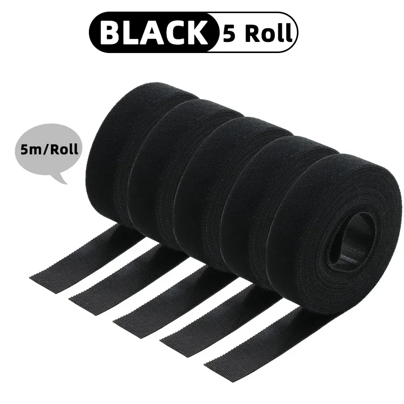 5m/roll Cable Ties Reusable Loop Bundle Self Adhesive Fastener Clip Wire Holder Management DIY Accessories Nylon Strap Organizer - الصورة 22