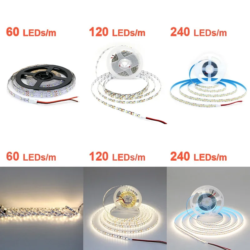 24V 12V LED Strip 2835 120LEDs/m Home Lamp Strip Pink Red Ice Blue Green Golden Yellow Orange Flexible Waterproof Soft Lamp Bar - الصورة 4