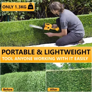 2 in 1 Electric Hedge Trimmer Cordless Handheld Grass Trimmer for Yard, Garden, Lawn Care for Dewalt 20V Battery (No Battery)