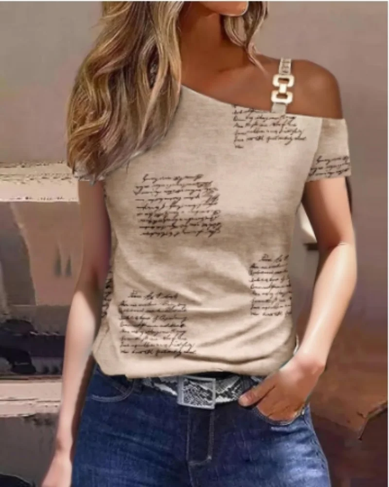Women Summer Ruffles Short Sleeve Loose T Shirt Chic Elegant Solid O Neck Tops Casual Simple All Match Tee Streetwear Blouse - الصورة 2