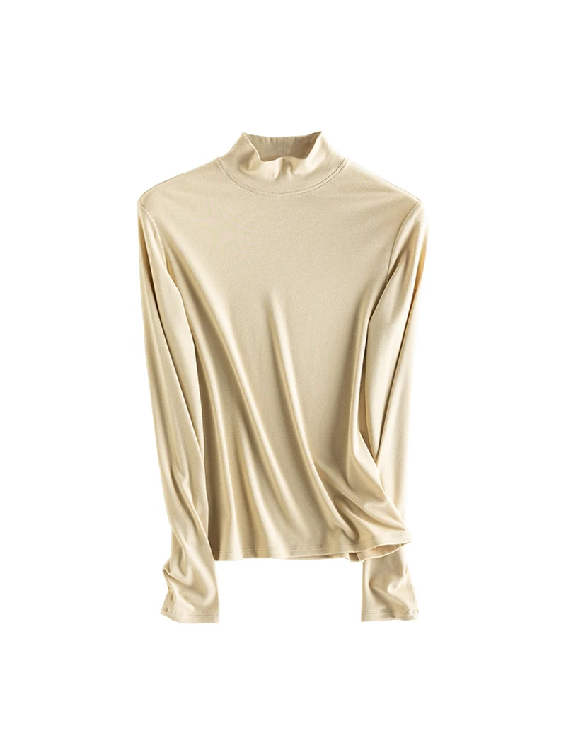 SuyaDream, Women Bottoming T Shirt, 28%Wool 37%Cotton, Long Sleeves, Solid Basic Thermal Shirt, 2025 Autumn Winter Top - Image 11