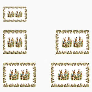 Easter Bunny Egg Flowers Waterproof Tablecloth Table Decor Reusable Farmhouse Kitchen Dining Tablecloth Easter Decorations