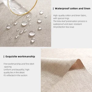 Rectangular Tablecloth Cotton And Linen Tablecloth Waterproof Oil-Proof Solid Color Cover Towel Home Dining Table Decoration