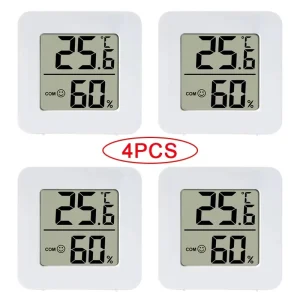 Temperature Gauge for Room Mini Digital Thermometer Hygrometer with Wall Mount Sensor LCD Screen for Home Use