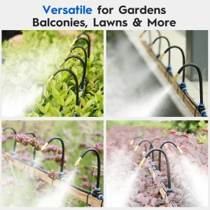 20/30/50cm 360° Free-bend Misting Nozzle Adjustable Brass Atomization Sprayer Garden Irrigation Watering for 6/8/10/12mm PE Hose