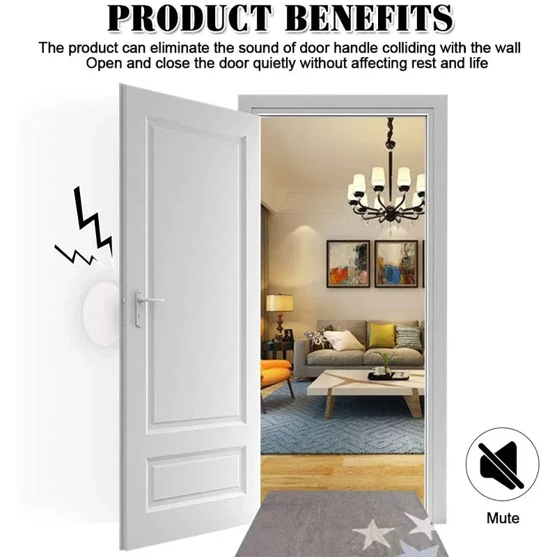 Door Stop Nordic Safety Supplies Silicone Self-adhesive Door Stopper Wall Protection Buffer Protective Plug Home - الصورة 3