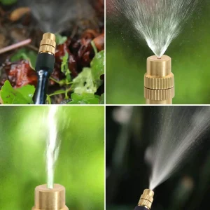 10pcs 4/7PVC Outdoor Misting Cooling System Garden Irrigation Watering 1/4'' Brass Atomizer Adjustable Garden Micro Sprinklers
