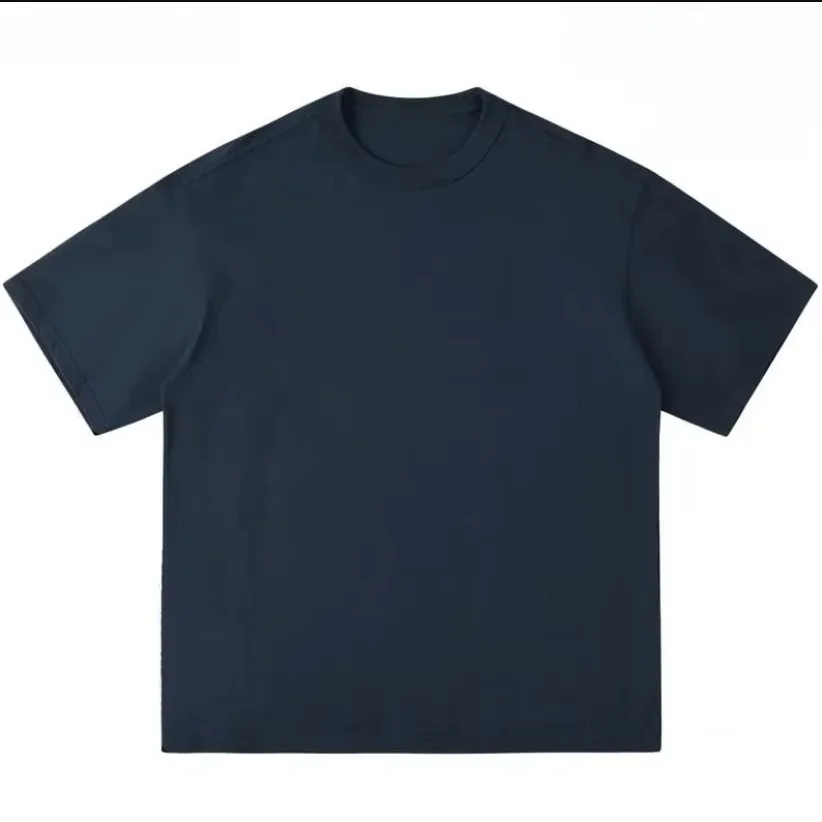 300g Thick Combed Cotton Round Neck T-shirt, Solid Color Loose Fit Simple and Casual Basic Style Suitable for Both Men and Women - Image 9