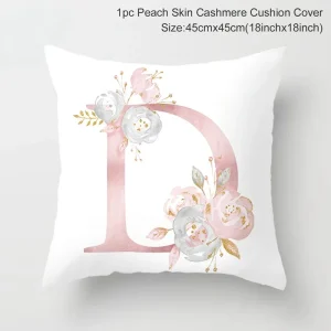 45x45cm Pink Letter Cushion Pillowcase Decorative Sofa Polyester