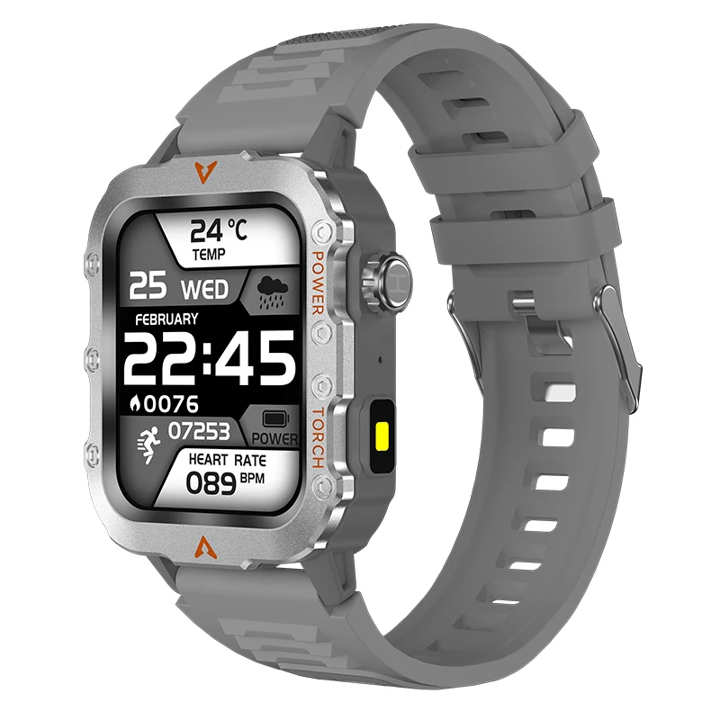 Flashlight Smartwatch Fitness Clock Health Monitor Waterproof Smart Watch Bluetooth Call Sports Watches for Man IOS Android 2025 - الصورة 9