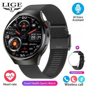 LIGE New GPS Smart Watches Outdoor Sports Fitness Smartwatch Heart Rate Monitori Bracelet Voice Assistant Bluetooth Call Watches