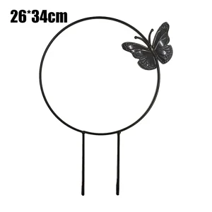 1Pc Garden Plant Support Stake Stand Round Vine Climbing Rack Ironheart-Shaped Flower Plant Trellis Support Frame Garden Tools