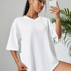 100% Cotton Solid Color Summer Womens T Shirt Street Hip Hop T-Shirts Loose Casual Short Sleeve Comfortable Fashion Tee Tops