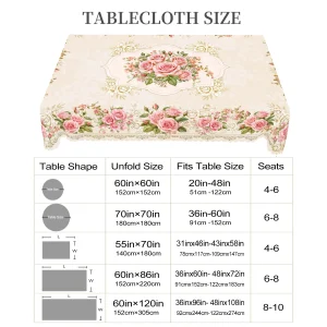 1 Piece of Floral Round Tablecloth, 5 Sizes Available, Three-Dimensional Painting Style Floral Pattern Printed Tablecloth, Edge Embossing Process, Spring Garden Tablecloth Decoration, Tablecloth for Daily Home Kitchen, Terrace, Spring Decoration, Home Decoration