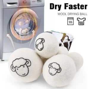 "6pcs Eco-Friendly Wool Dryer Balls - Natural Fabric Softener, Reduce Static & Shorten Drying Time- Chemical-Free"
