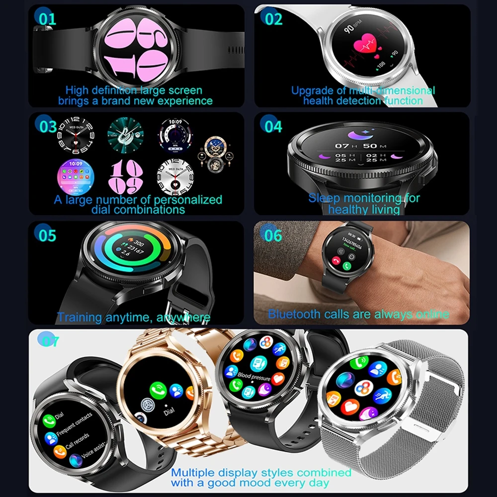 2025 New Watch 6 Smart Watch Men 1.46 inch GPS Sports Fitness Tracker Custom Dial Clock Heart Rate BT Calling SmartWatch Women - Image 2
