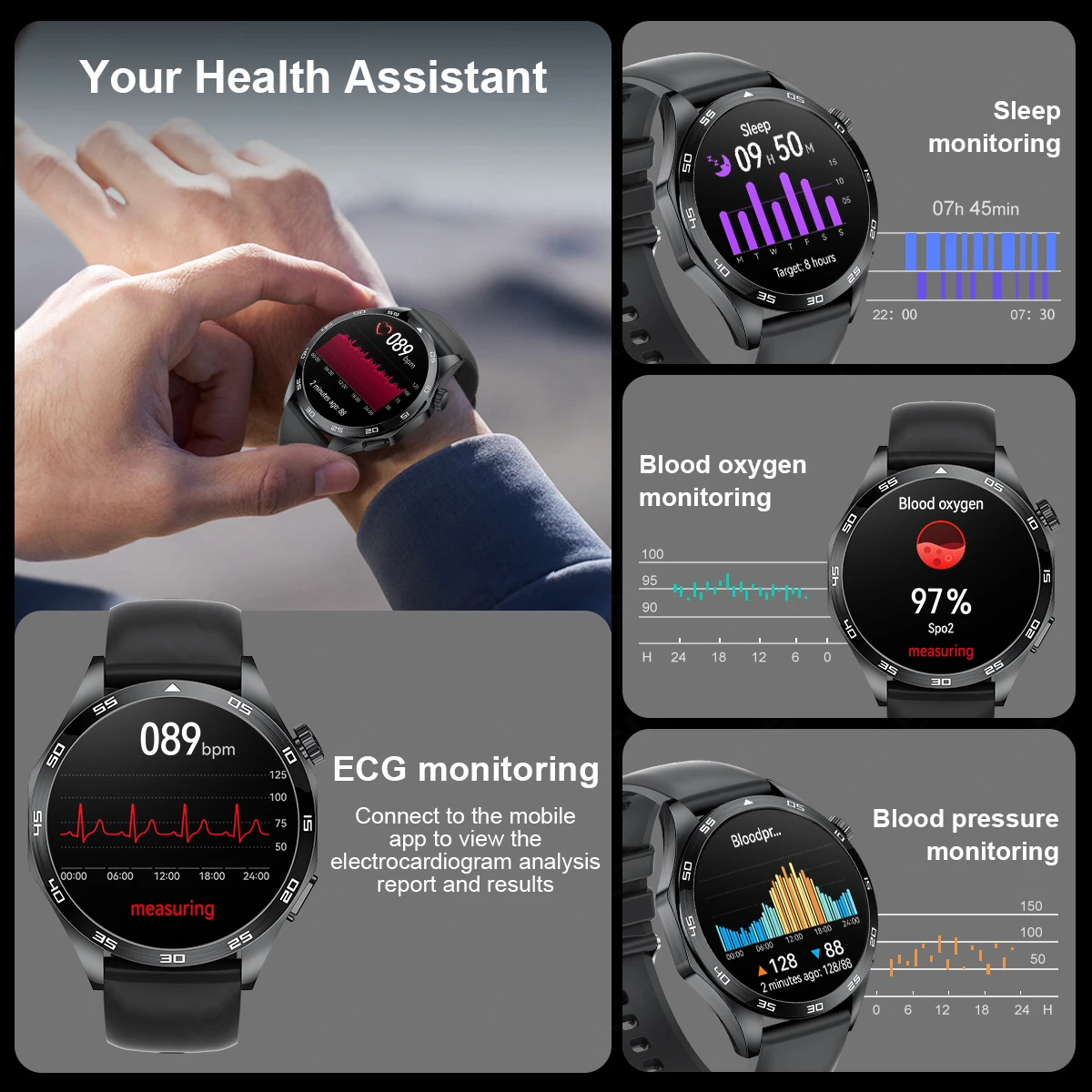 2026 Men New Smartwatch Bluetooth Call Waterproof Sports Fitness Smart Watches ECG Heart Rate Monitoring Health Smart Bracelets - Image 3