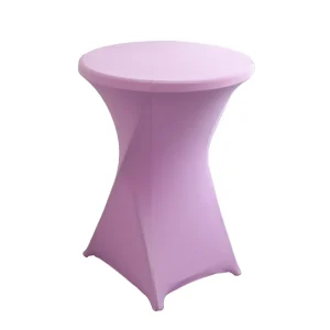 Creative Simple Style Solid Color Polyester Round Banquet Elastic Table Set Hotel Wedding Decoration Cocktail Bar Table Set