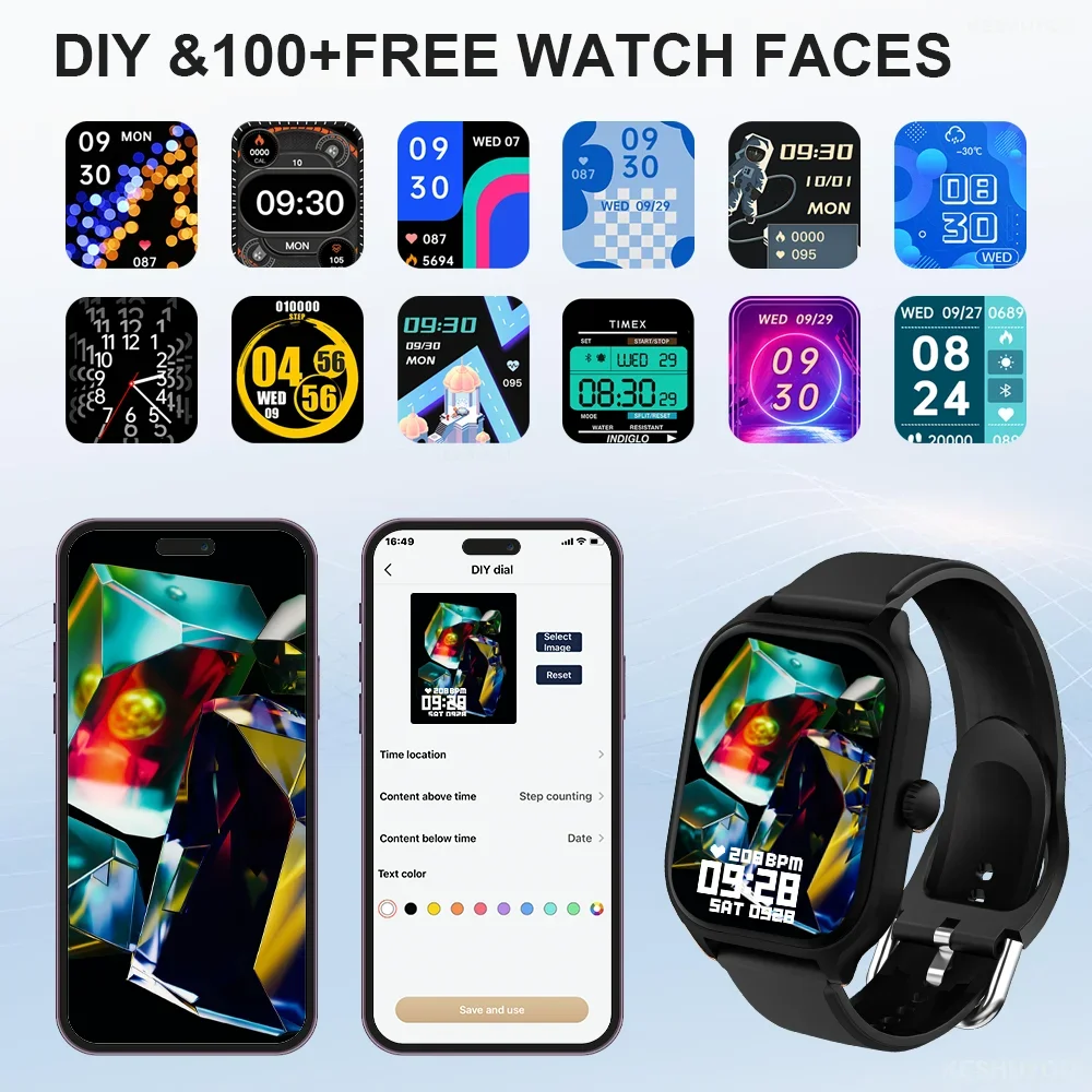 KESHUYOU H9 2025 Smart Watch 2.01-inch HD Display Receive Make Calls Message Preview Sport Mode Weather Forecast Smart Watch - Image 4