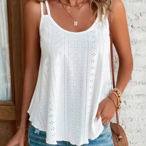 Large Big 5xl Women Leisure Simple Boho Camis Tops Women's Hollow Out Top Pullovers New Summer Casual Beach Shirts Clothing