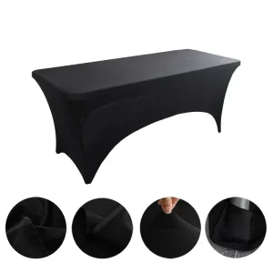 6FT 8FTSpandex Tablecloth High Stretch Wedding Hotel Birthday Table Cover for 4ft 5ft 6ft 8ft Folding Table Cocktail Tablecloth