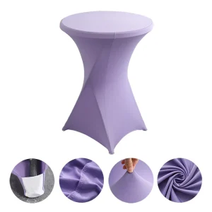Creative Simple Style Solid Color Polyester Round Banquet Elastic Table Set Hotel Wedding Decoration Cocktail Bar Table Set