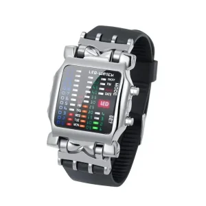 Binary Led Watch Creative Waterproof Business Electronic Watch Mens Trend Luminous Gift Sports Couple Date Time Display Watch