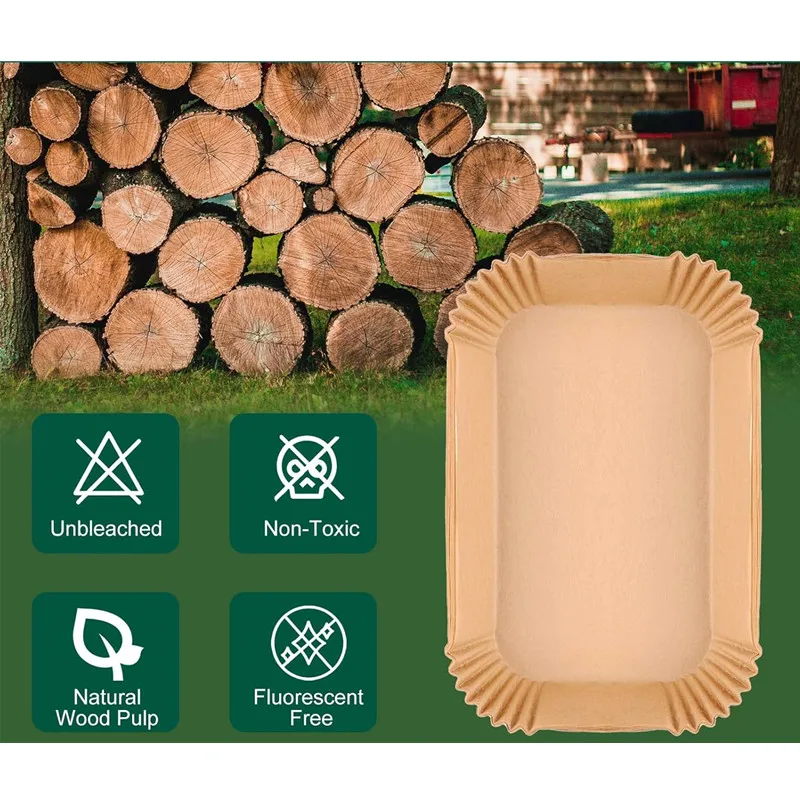 50-200pcs Rectangle Disposable Air Fryer Paper Non-Stick Airfryer Baking Paper Liner Oilproof Oven Pad Mat for Ninja for Philips - الصورة 6