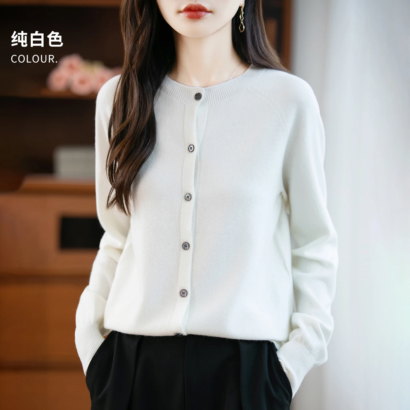 Classic Merino Wool Woman Sweater Basic Female Autumn Winter Knitted Cardigan Elegant Ladies Cashmere Long Sleeve Clothing Tops - Image 27
