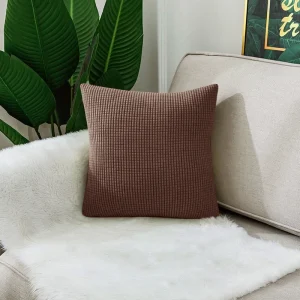 Waterproof Solid Color Jacquard Pillow Cover for Sofa Office Waist Cushion Cover Home Decorative Pillowcase Decoration 45x45