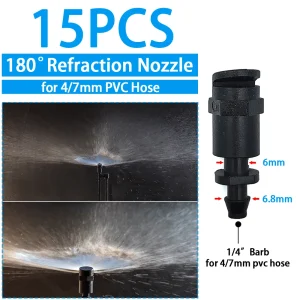 WUJIE Greenhouse Watering Sprinkler Dripper Drip Irrigation Garden Adjustable Mist Emitters Stake Micro Spray Rotating Nozzle