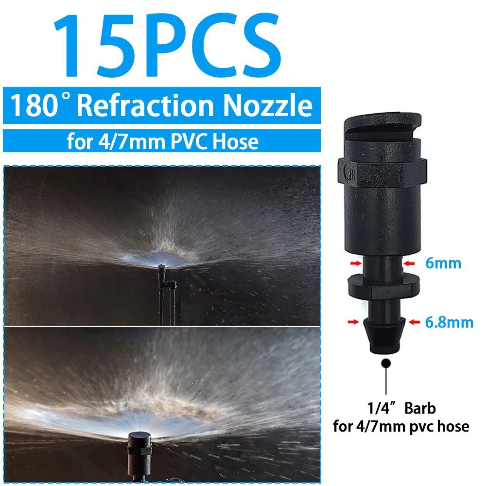 WUJIE Greenhouse Watering Sprinkler Dripper Drip Irrigation Garden Adjustable Mist Emitters Stake Micro Spray Rotating Nozzle - Image 8