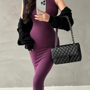 Red Skinny Sexy Turtleneck Midi Dress Women Evening Party Ladies Elastic Hip Wrap Elegant Bodycon Dresses Y2k Clothing