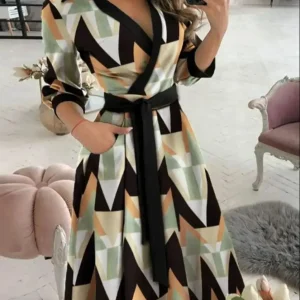 Women Print Dress Sexy V-Neck Bat Sleeve Ruffl Flowers Print Bohemian Beach Sundress Ladies Loose Summer Vacation Mini Dresses
