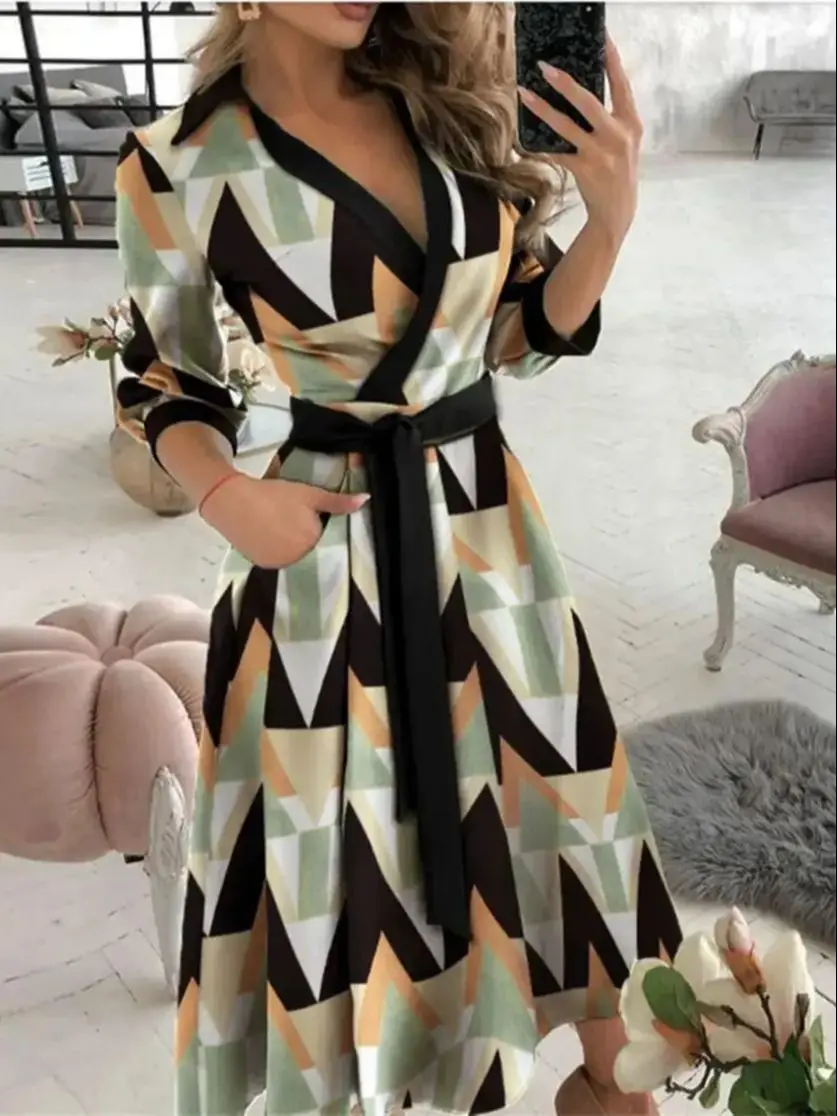 Women Print Dress Sexy V-Neck Bat Sleeve Ruffl Flowers Print Bohemian Beach Sundress Ladies Loose Summer Vacation Mini Dresses - Image 3