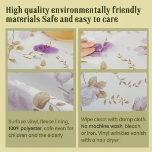 Elastic Round Table Cover Fitted Vinyl Waterproof Tablecloth Reusable Flower Dining Table Cloth For Home Table Protector Decor