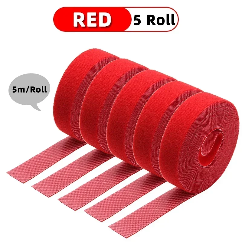 5m/roll Cable Ties Reusable Loop Bundle Self Adhesive Fastener Clip Wire Holder Management DIY Accessories Nylon Strap Organizer - الصورة 12